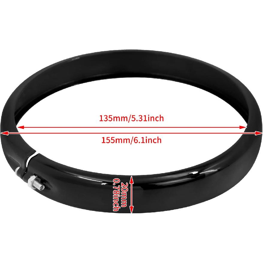 HDBUBALUS Headlight Trim Ring Head Lamp Decorate Ring Fit for Harley Softail Street Bob 2018-2024 1 Pc (Black)