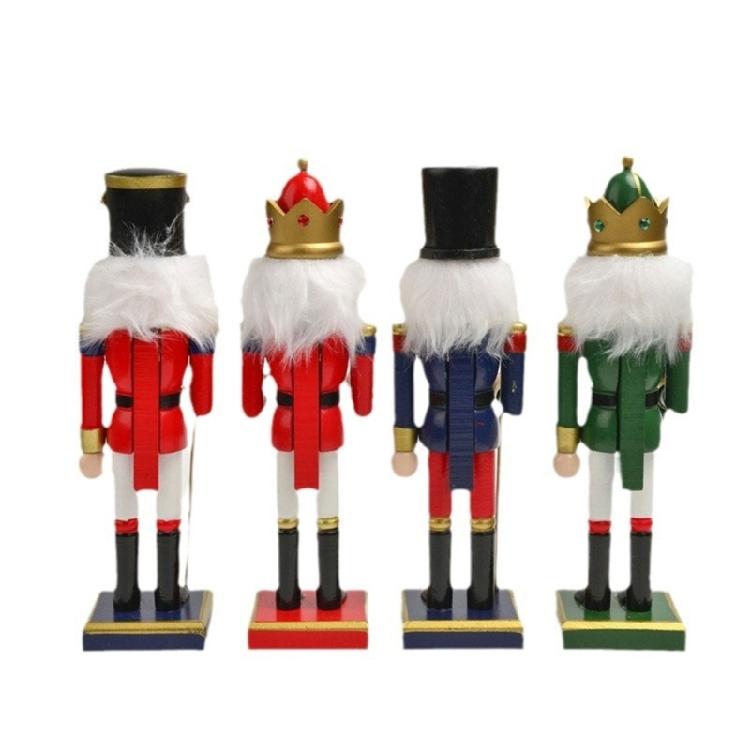 Collectible 25cm Wood Nutcrackers Figurine Handmade Tabletop Decoration Stylish Desktop Statue Ornament for Party Use