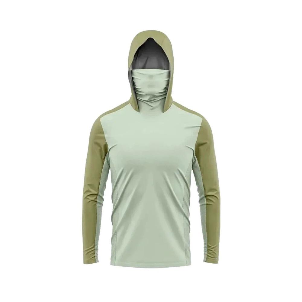Outdoor Hunting Fishing Shirt Hooded Face Cover 3D Print Unisex Breathable Quick Dry Camo Anti‑UV Sun Protection Top