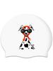 SENTI [Sc-2617] Dalmatian Wh Silicone Swim Cap