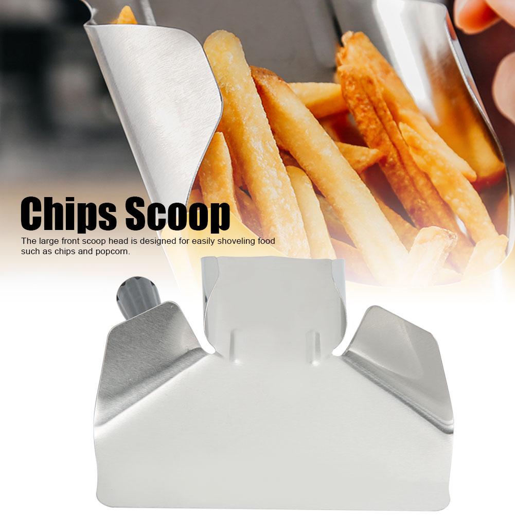 Stainless Steel Food Popcorn Chips Scoop with Handle for Commercial Restaurant UseSingle Handle