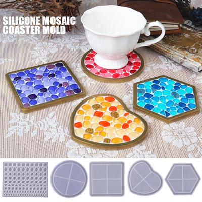 Silicone Mosaic Coaster Mold Resin Casting Jewelry Making Epoxy Mould Craft DIY