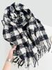 Autumn Winter Women Preppy Knit Scarf Lady Men Sweet Casual Plaid Tassel Scarve Wrap Shawl Femme Male Unisex Fashion Korean New