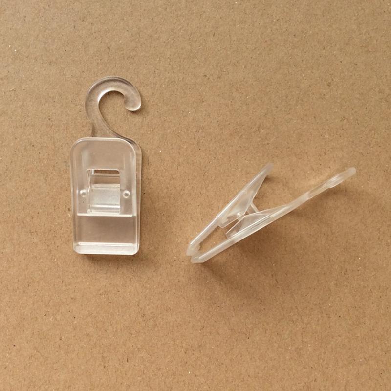 500pcs Transparent Black Plastic Hook Clip Portable Travel Mini Clothespin Socks Towel Clip
