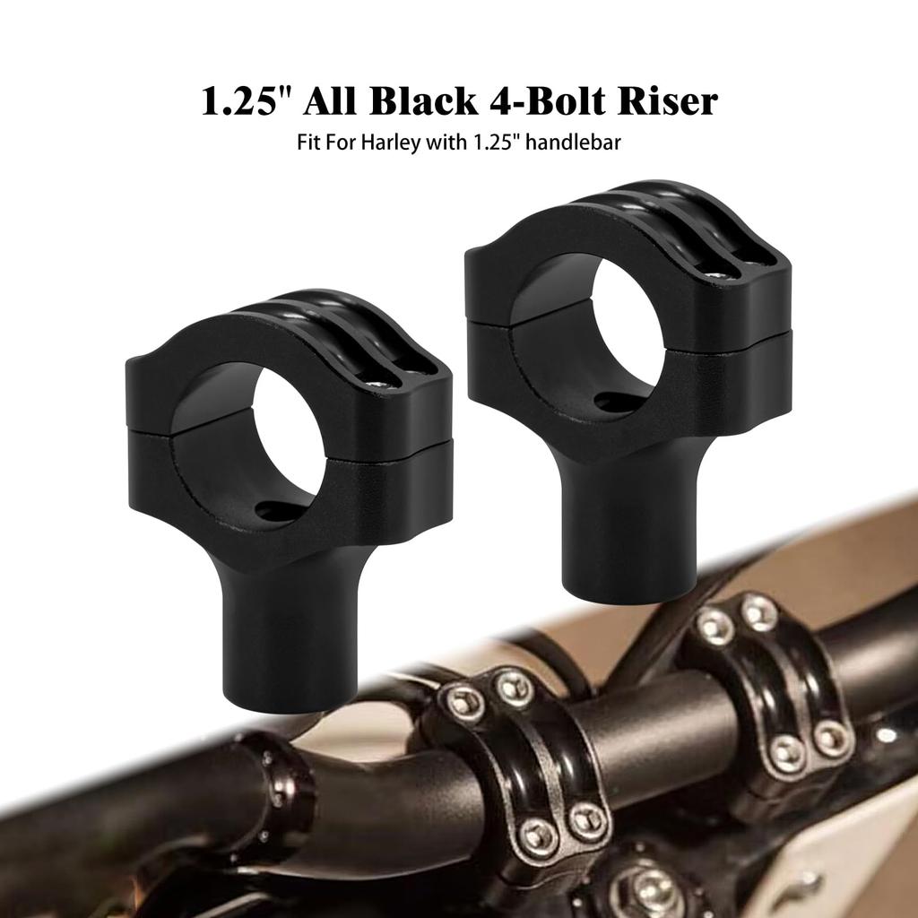 HDBUBALUS Motorcycle Handlebar Riser Universal Motorcycle Handlebar Riser 1.25" Handlebar Mount Bracket Clamp Adapter