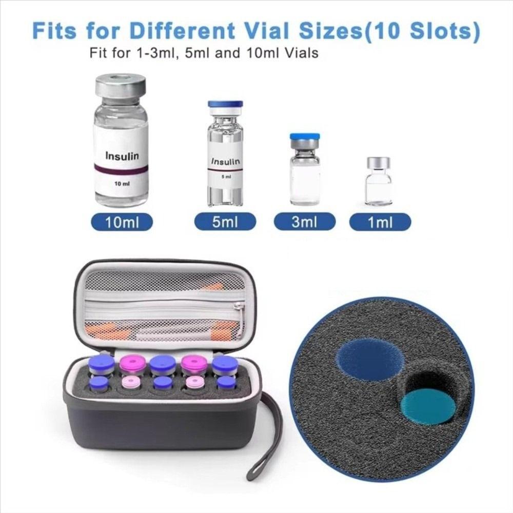 Waterproof Insulin Vial Storage Case 9/10/15/30 Slots Essential Oil Case  Diabetics