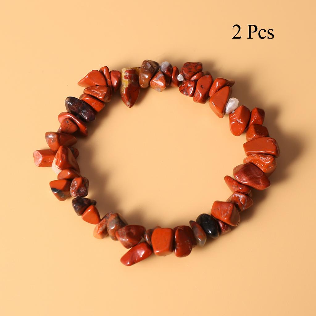 2Pcs, Healing Crystals Bracelet Jewelry, Chakra Natural Stone Gravel for Energy, Protection, Luck, Gift for Yoga Meditation, 18cm