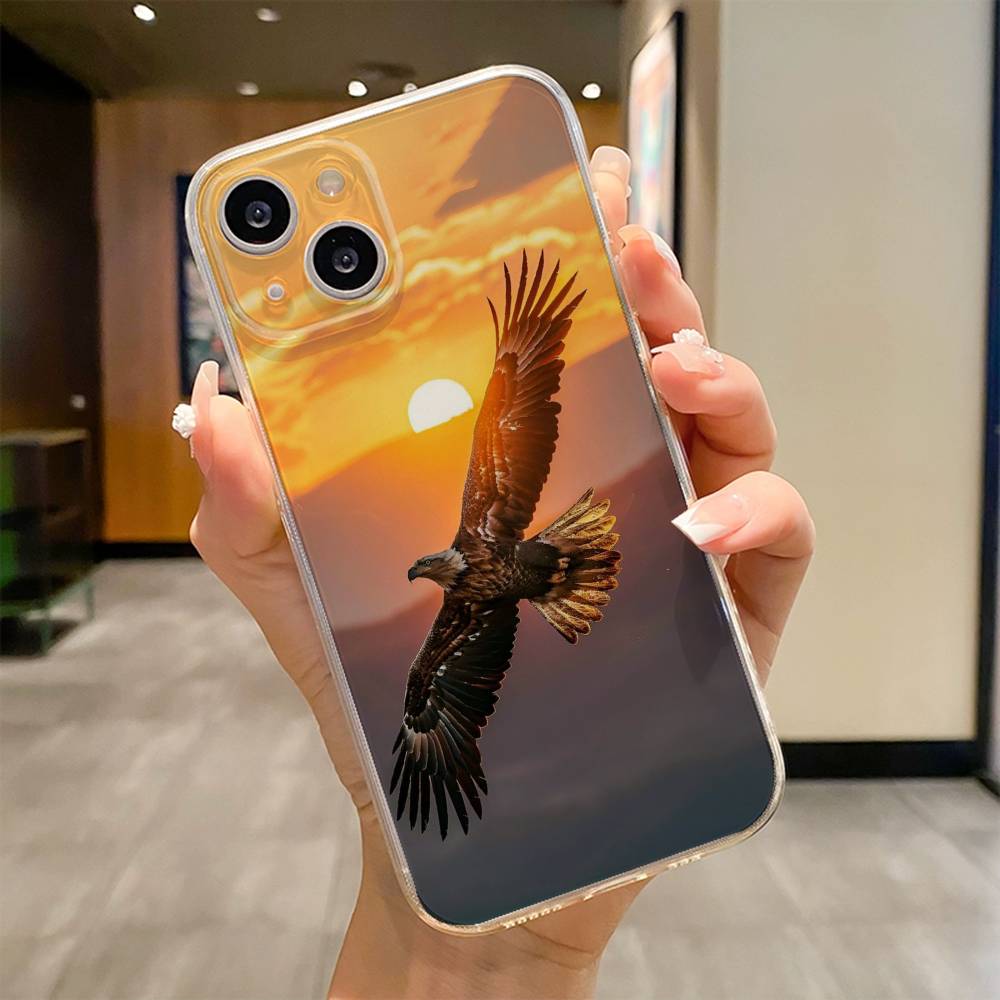 Eagle Cool Animal Phone Case For iPhone 17 16e 16 15 14 13 12 11mini Pro Max X XR XSMAX 8 7 Air Plus Soft Cover