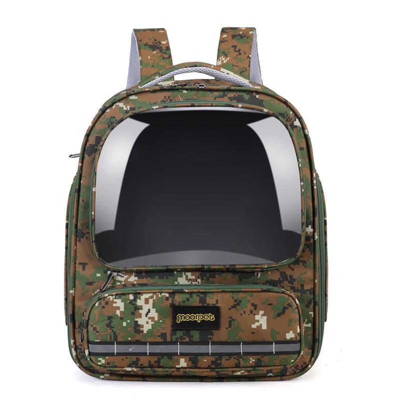 Sac à dos pour chat style camouflage Sac à dos portable Capsule spatiale transparente Sac à dos respirant pour chat
