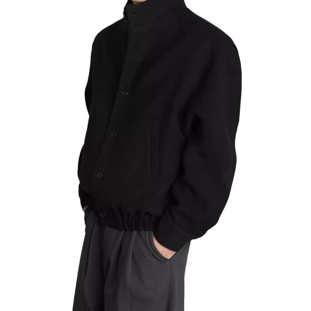 2024 Men's High-End Wool Stand Collar Jacket - Trendy Korean Style for Spring & Autumn