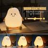 1PC Creative Cute LED Pear Night Light USB Rechargeable Dimming Touch Silicone Table Lamp Bedroom Decoration Couple Gift Boby Light