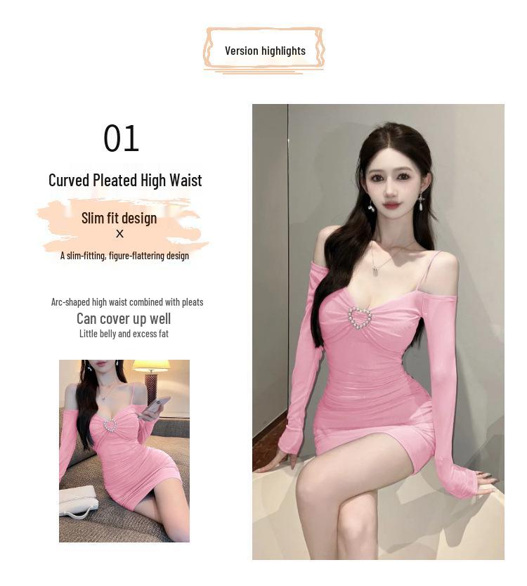 Elegant Off-the-Shoulder Mesh Bodycon Dress with Long Sleeves