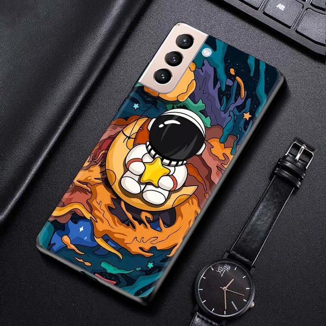 Phone Case For Samsung Galaxy S21 S20 Ultra S10 Plus Lite S21 S20 Fe 5g S10e S9 S8 S7 Edge Shell Fundas Cute Cartoon Astronaut