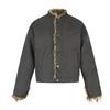 Winter Fleece Lined Cotton Puffer Jacket Men Vintage American Style Warm Coat With Fur Collar