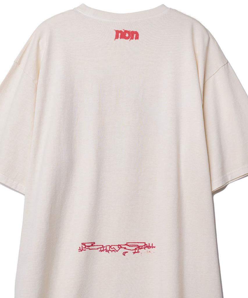 NONFLOOR Distressed Planet T-Shirt Cream