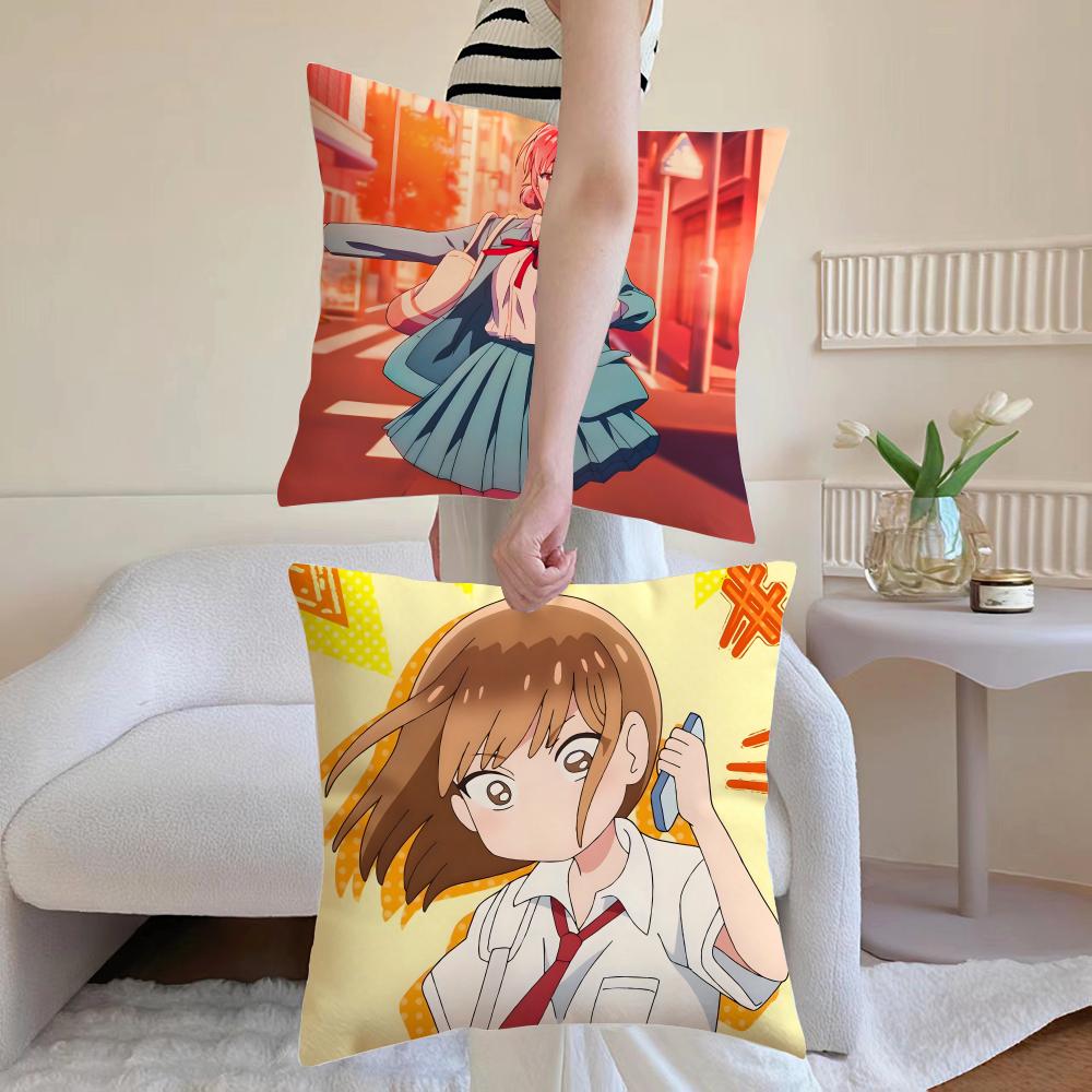 Anime B-Blue Box Cushion Cover Breathable Linen Pillowcase Summer Odorless Eco-Friendly Invisible Zipper Washable