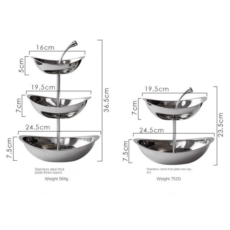 MOMO Fruit Plate Home Living Room Coffee Table Ornaments Candy Dish Placed Snack Tray Multi-layer High-grade Fruit Plate