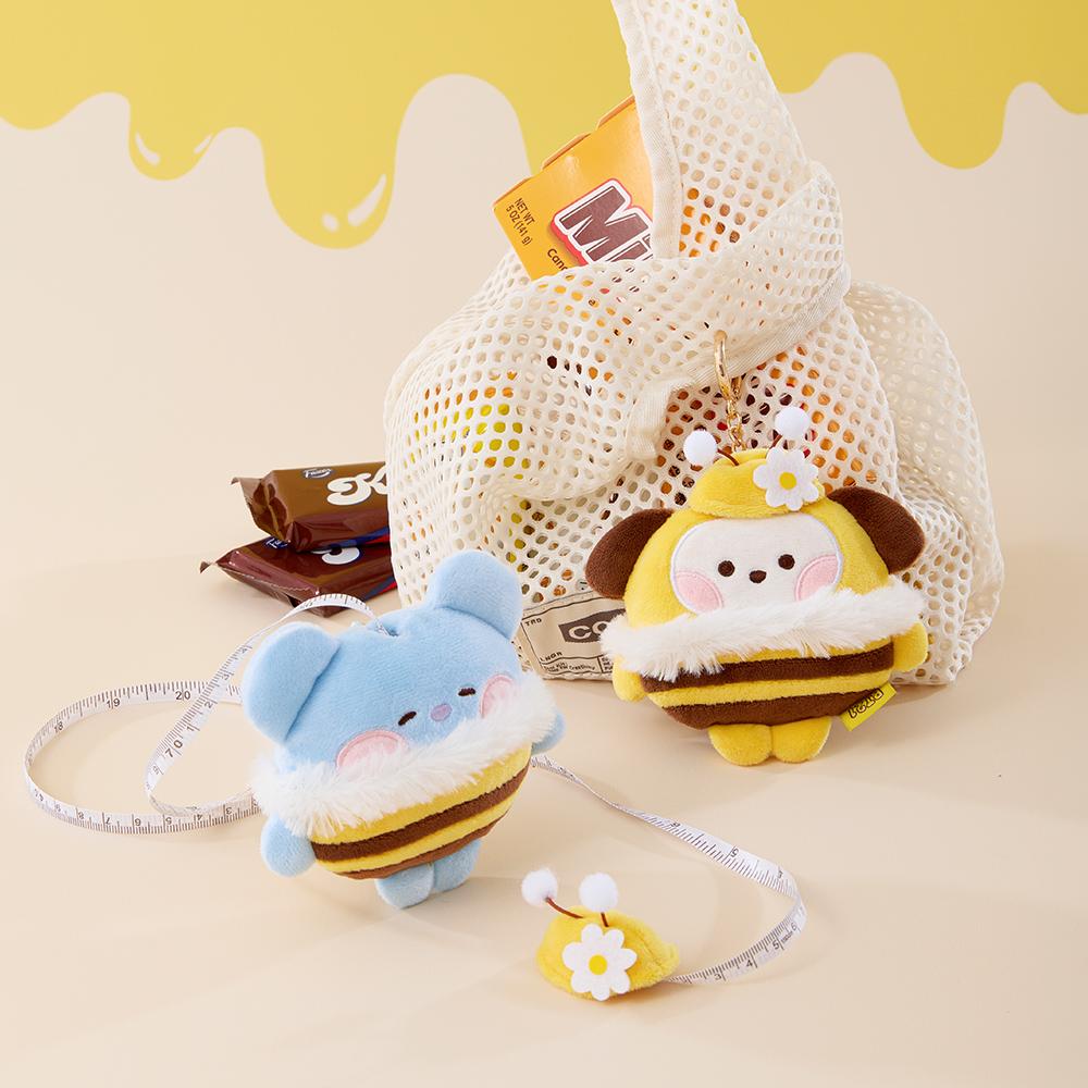 BT21 TATA MININI Honeybee Plush Tape Measure Keychain