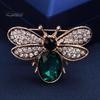 Cute Rhinestones Faux Gem Brooch Pin Bee Shape Suit Lapel Shawl Scarf Badge Wear-resistant Faux Silk Buckle Fashion Accessories