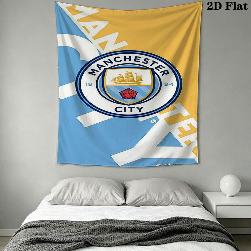 MCFC logo Wall Hanging Printed Fabric Blanket Decorative Tapestries for Bedroom Living Room Home Decor
