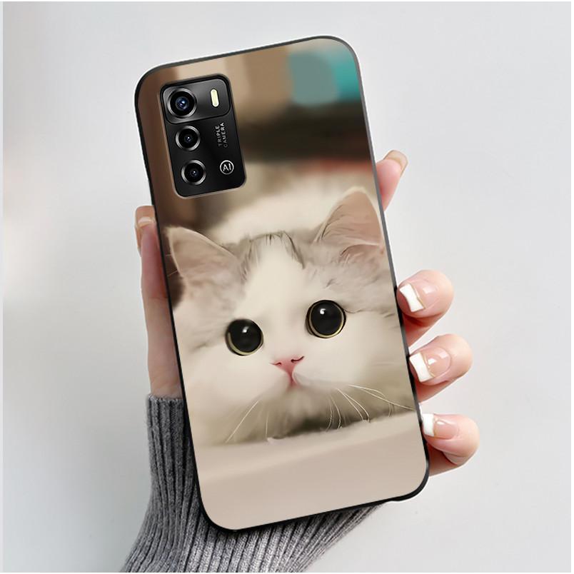 Pouzdro Pro ZTE Blade A72 4G V40 Vita Kryt na telefon Plášť Estetické Roztomilá Kočka Astronaut Móda Matně Černé Ochranné Měkké TPU Kryt