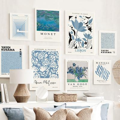 Blue Henri Matisse Yayoi Kusama Flower Market Posters And Prints Wall Art Canvas Painting For Living Room Decorative Pictures