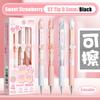 4PCS/Box Erasable Erasable Gel Pen Push Using Ballpoint Pen Neutral Pen  School Office