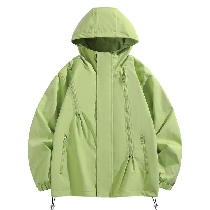Casual Outdoor Hooded Windbreaker for Couples: Stylish, Three-Proof, Teen Mountaineering Jacket