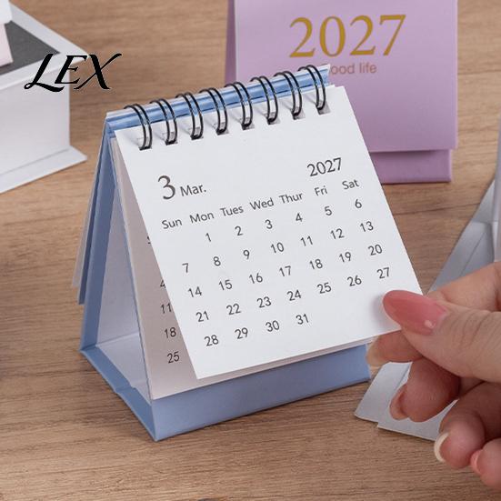 Professional Planning Calendar 2027-2028 Mini Standing Flip Desk Calendar, 18 Month Desktop Planner from Jan. Compact Monthly Organizer 2027