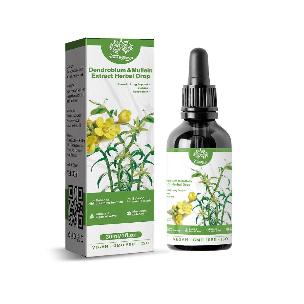 Extract de Lumânărică Dendrobium Picături pentru Curățarea Plămânilor - Suport Herbal Respirator, Calmant Natural pentru Gât, Sticluță cu Pipetă Portabilă