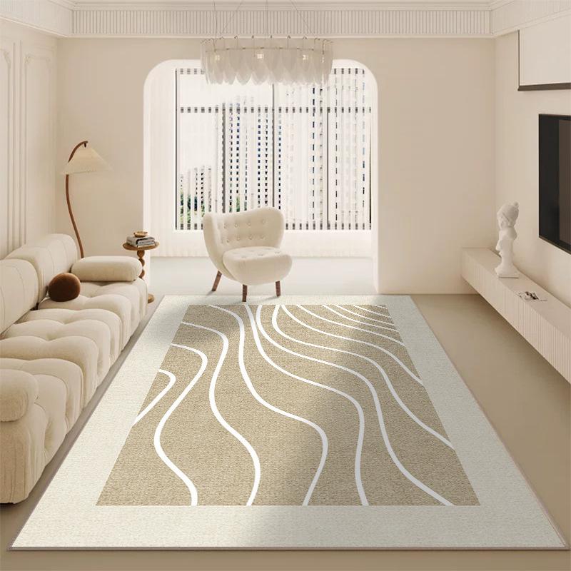 Luxusní minimalistický obývací pokojový koberec krémové barvy velký kusový koberec pro pohovku ložnici domácí dekor