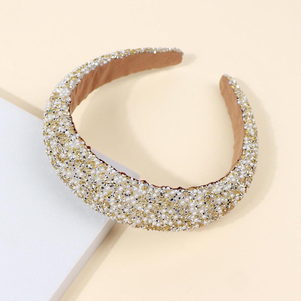 Shiny Pearl & Diamond Headband for Ladies - European & American Style
