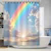 Rainbow Cloud Sunlight Bathroom Curtain Waterproof Fabric Set Decorative Bathtub Cover For Stylish Home Upgrade Elevate Space