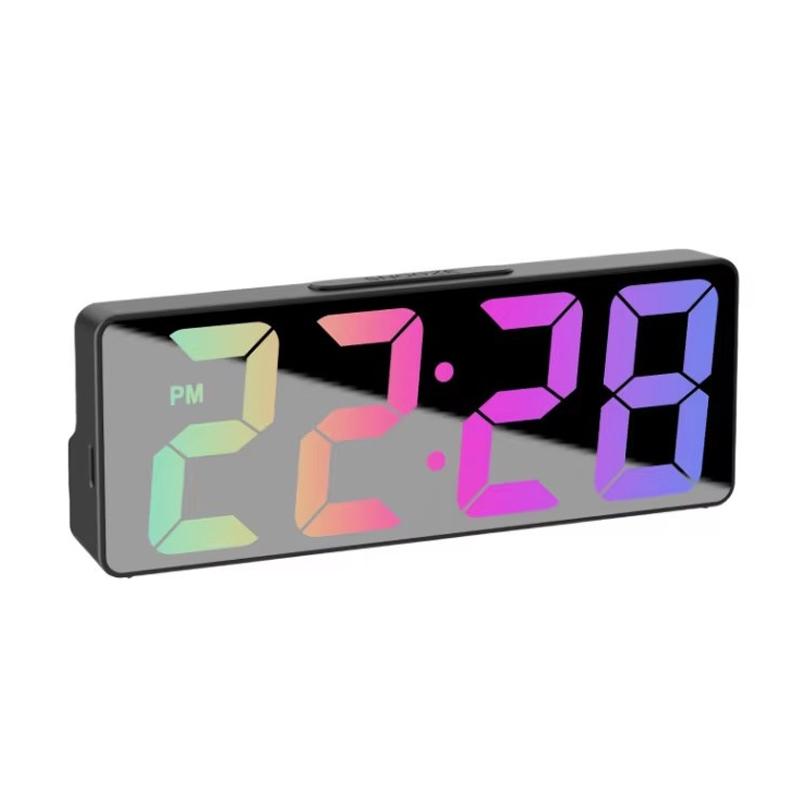 Voice Control Digital Alarm Clock Led Digital Clock Bedroom Alarm Clock Tabletop Led Watch Adjustable Brightness 12/24H NZ003