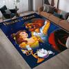 1pc Beauty and The Beast Pattern Area Rug Soft Flannel Floor Mat for Living Room,Office,Bedroom and Carpet,Sofa Coffee Table Floor Mat
