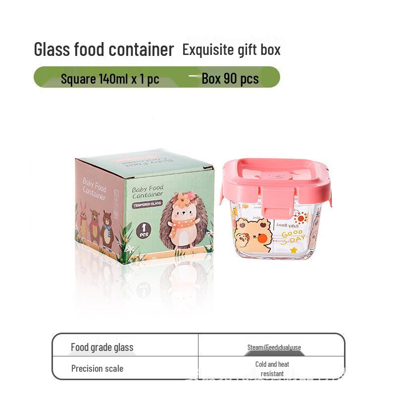 Sealed Glass Baby Food Container: Steamable, Microwaveable Portioning Bowl for Fresh-Keeping & Sampling