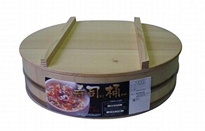 Ichihara Woodworking Shop Sushi Tub with Lid (Natural Wood) 36cm