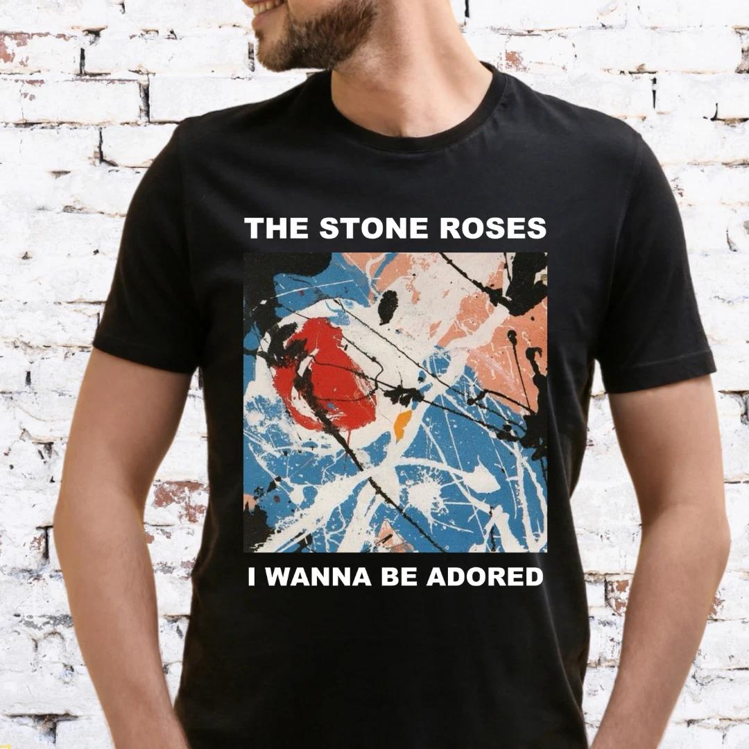 Stone Roses T-Shirt, I WANNA BE ADORED, TOUR, IAN BROWN, Unisex/Ladies Fit L