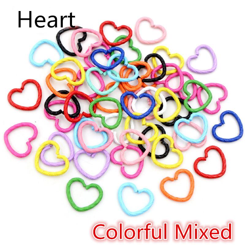 50pcs/lot Gold Silver Plated Heart Star Jump Rings Twisted Split Rings Spacer Connectors For Jewelry Making Making Supplies