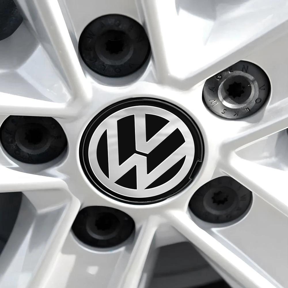 2025 Horké 4ks 56/65/66mm Krytka středu kola auta Kryt náboje Znak Pro Volkswagen VW Golf R GTI Touareg Jetta CADDY GTD Polo Tiguan