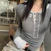 Women's Spring Long Sleeve Slim Fit Colorblock T-Shirt