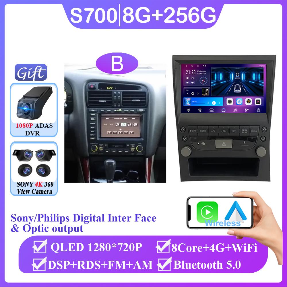 Navigation GPS Android Auto For Lexus GS GS300 GS350 1999 - 2004 Carplay Car Video Player 2din DVD Multimedia Head Unit 2K BT
