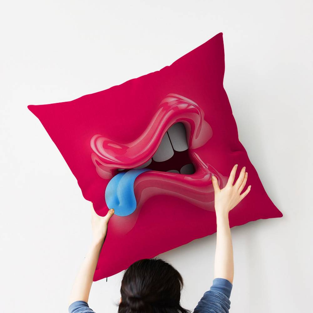 CARTOON ANGRY Funny Face Eyes Maple Design Cushion Cover Happy Autumn Harvest decor Holiday Decorati Pillow Cover