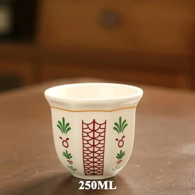 Espresso Ceramic Cup Middle Eastern Style Garland Hand Held Anti-scald Latte Cappuccino Coffee Mugs Teacup Gift for Home-use