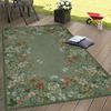 Böhmischer grüner Bereichsteppich, Rutschfester maschinenwaschbarer Polyester-Flanellteppich für Heimdekoration, Sofa, Schlafzimmer, Küche, Camping
