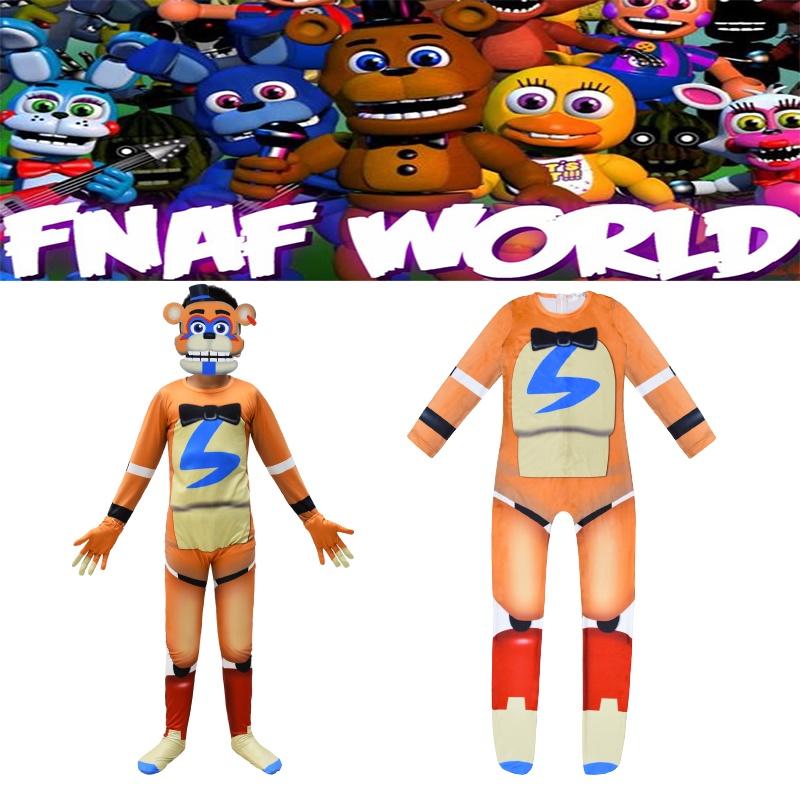 Sundrop Kid Fnaf Toy Bear Cosplay Costume Bodysuit Jumpsuit Mask Halloween Glove