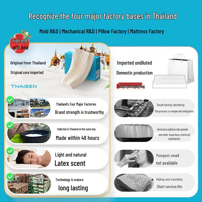 THAISEN 94% Natural Latex Pillows