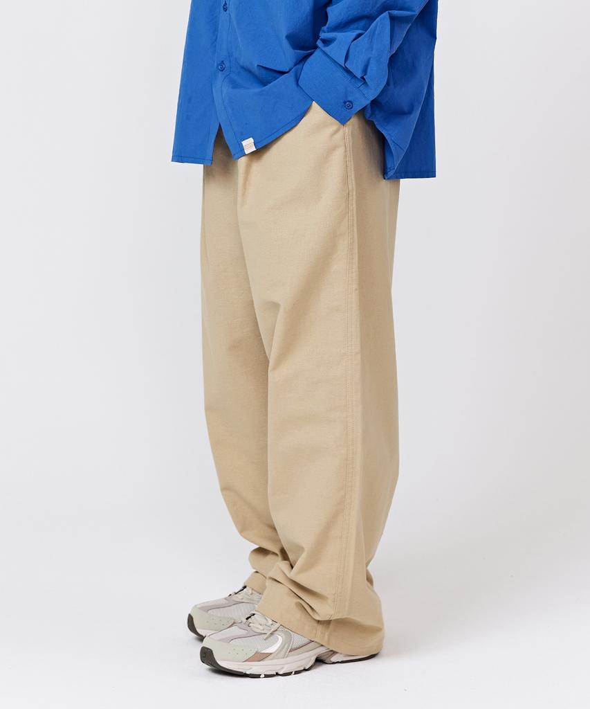CARGOBROS [Summer Fabric] Cb Cotton Wide Pants (Beige)