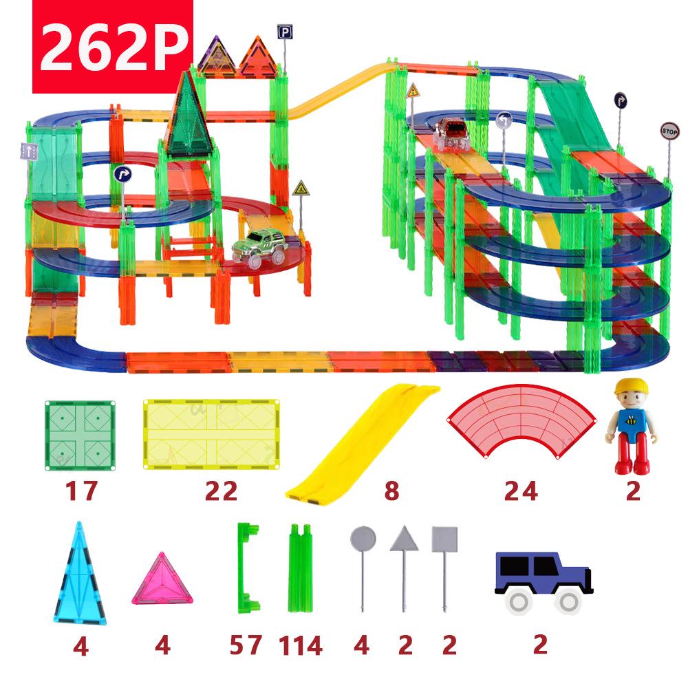 2025 Stained Glass Magnetic Tile Track & Ball Slide Building Set for Kids