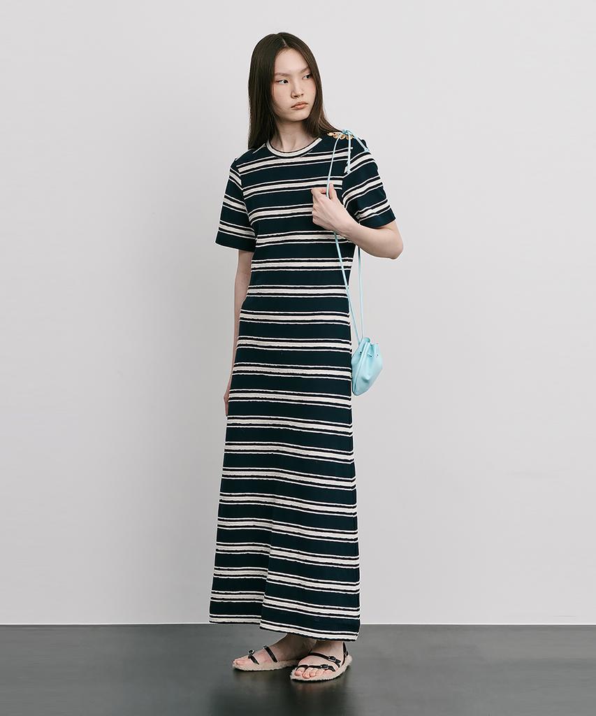 Bundercammer Stripe Jacquard Knit Dress_Navy